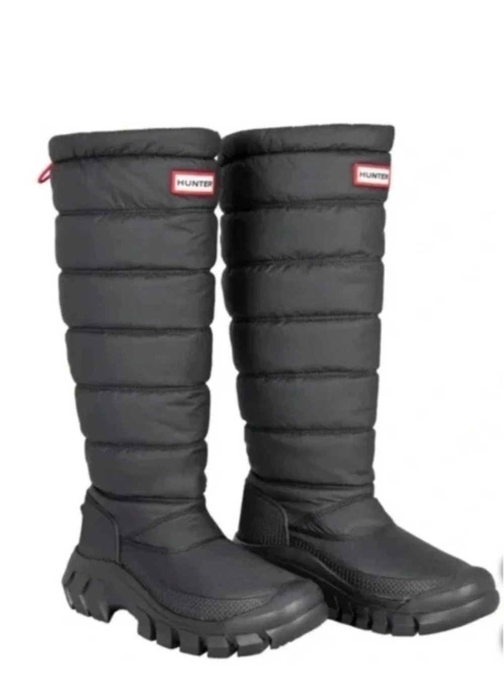 Hunter Womens Intrepid Tall Snow Boots BLACK Waterproof Size 7 Ladies